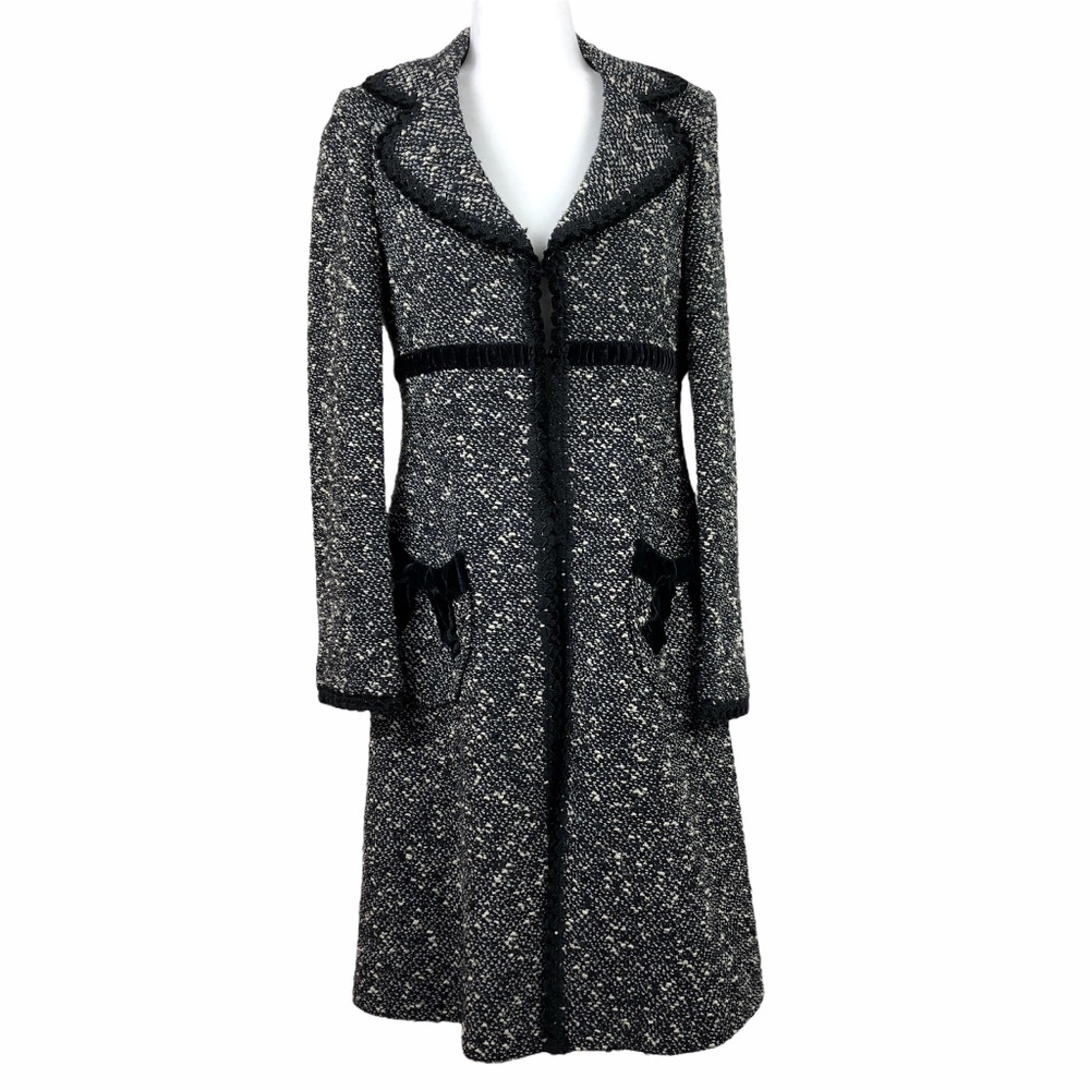 Nanette Lepore Black and White Tweed Coat